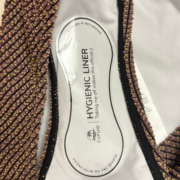 Cupshe Rib Mineral Wash Scoop Neck Top & Hipster Bikini Set Sz M Brown NWT - Picture 5 of 11